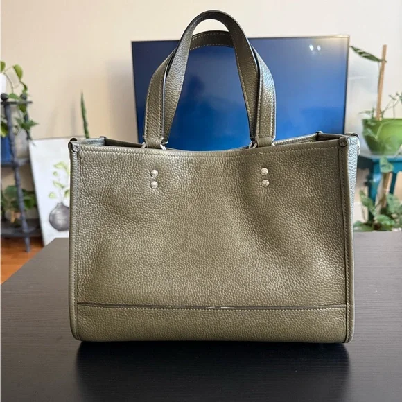 バッグ Rare Vintage Coach Tote Bag Nubuck Olive Vintage Olive Green Suede Nubuck Leather Coach H92-6146 Purse